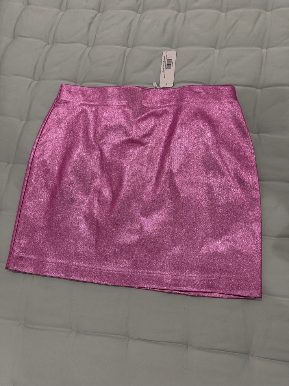 Shimmery Pink Metallic Mini Skirt